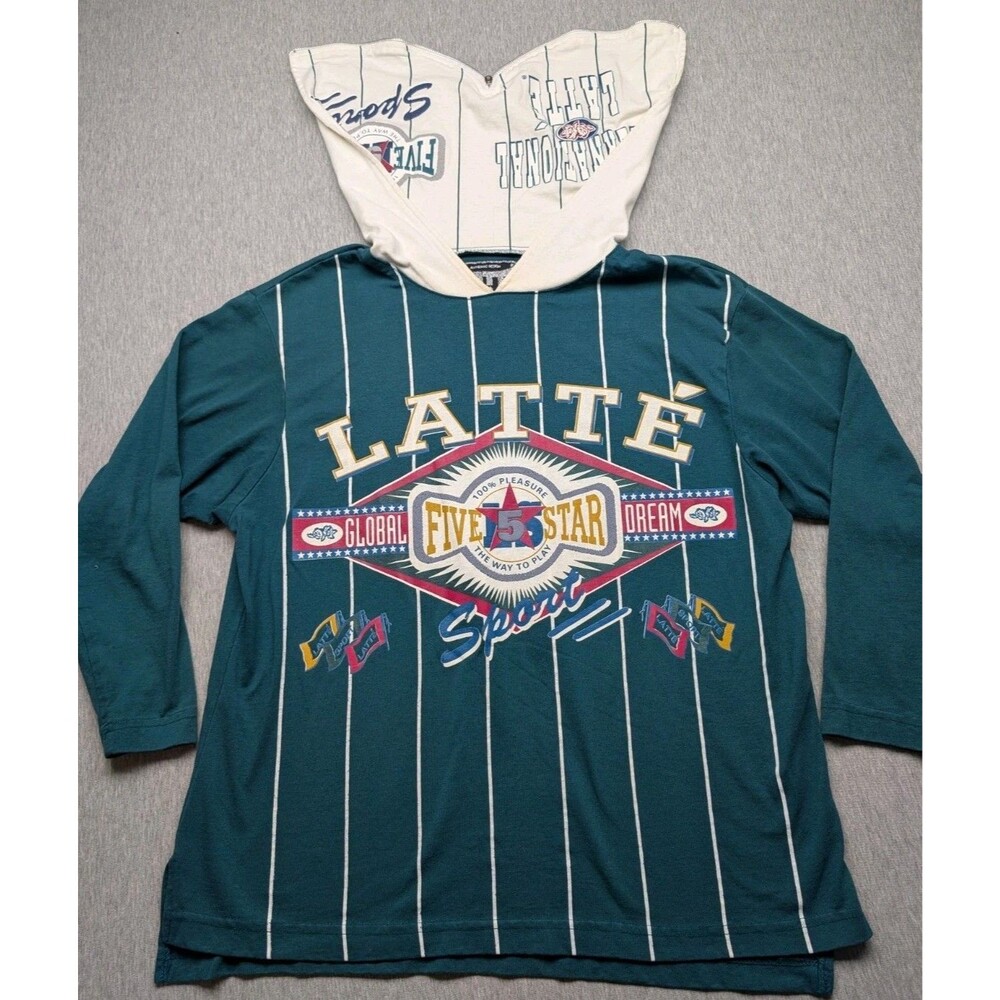Vintage LATTE Five 5 Star Sport Hoodie Shirt Size Small 1980/90s USA Made
